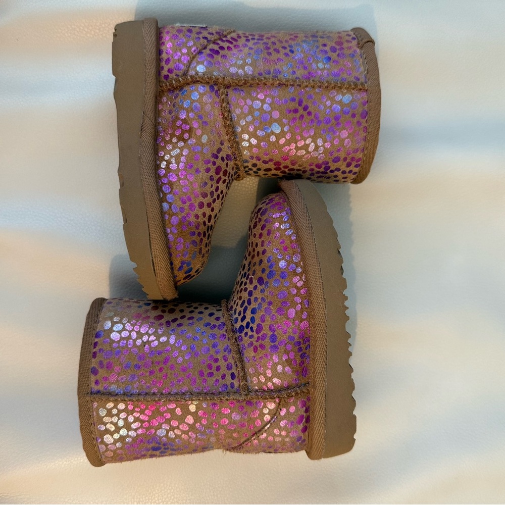 UGG Brown and Purple Glitter Boots